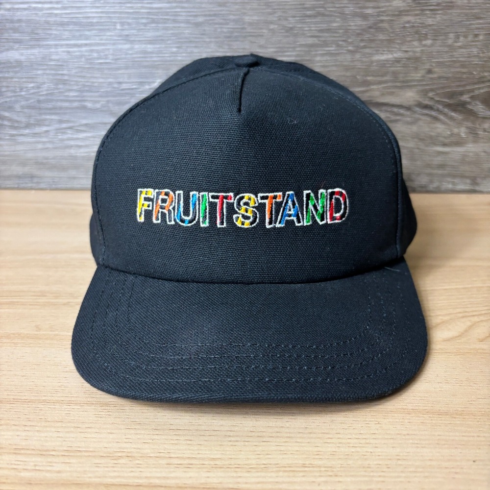 Fruitstand Hat Cap Strap Back Black New York Adjustable